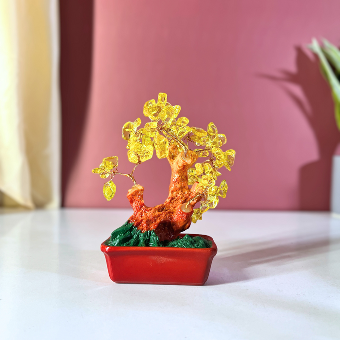 The Decor Paradise Citrine Crystal Tree for Wealth & Success | Vastu Feng Shui Money Tree for Good Luck, Abundance | Home & Office Decor (15 cm)