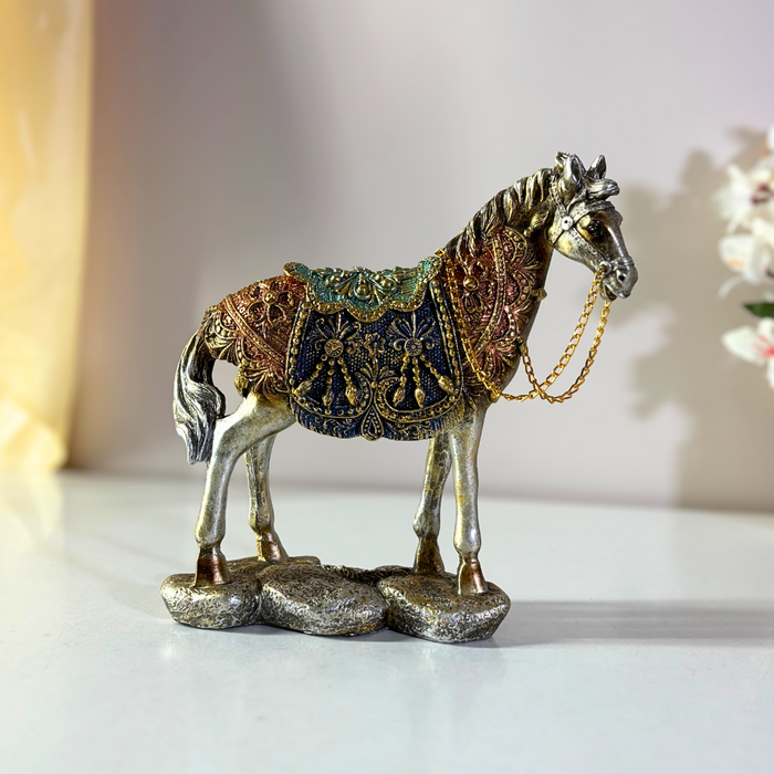 Regal Steed of Rajasthan Polyresin Sculpture | The Decor Paradise