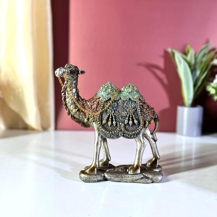 Handcrafted Polyresin Decorated Camel Showpiece | The Decor Paradise