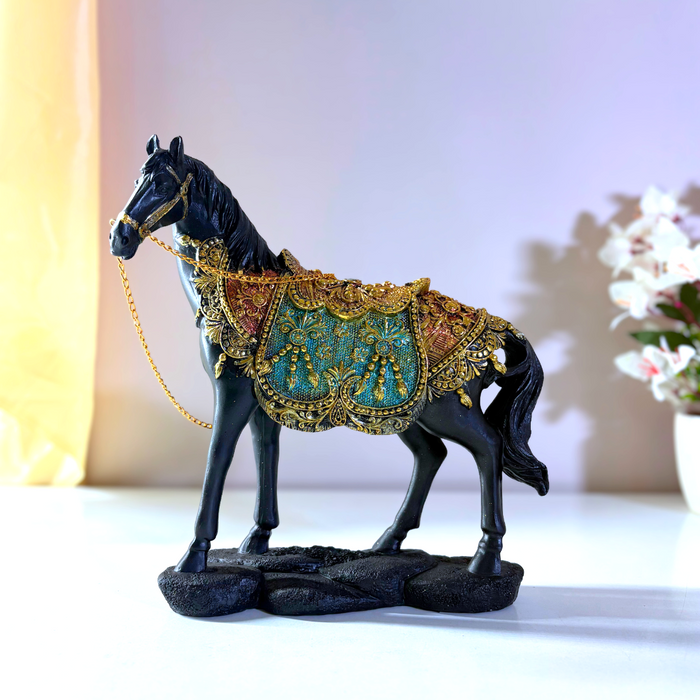 Rajasthani Traditional Polyresin Horse Statue – Luxe Home Accent by The Decor Paradise