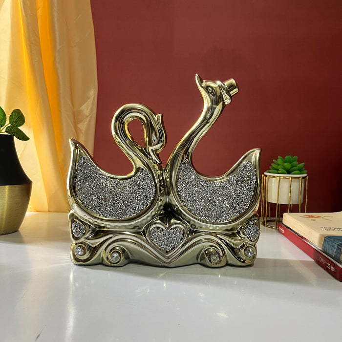Radiant Golden Swan Pair – The Ultimate Symbol of Elegance and Eternal Love