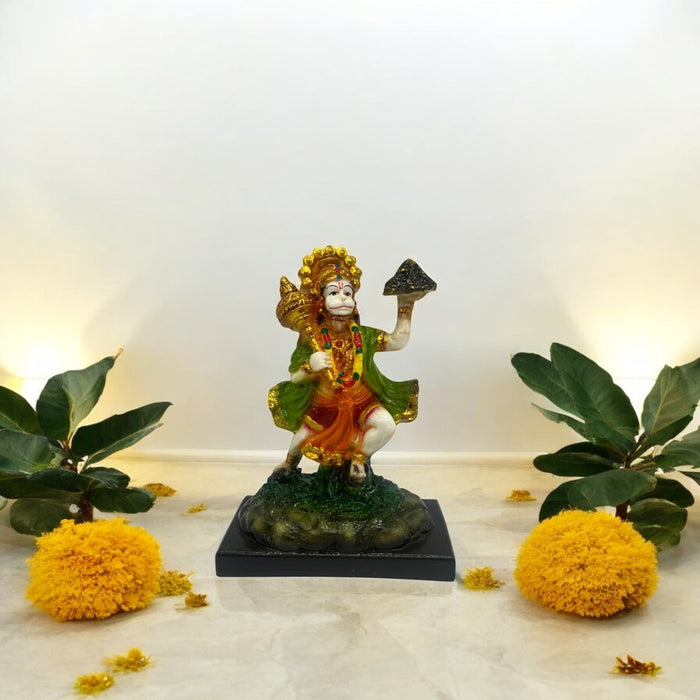 Divine Hanuman Ji with Sanjeevani Parvat Figurine – Resin Crafted