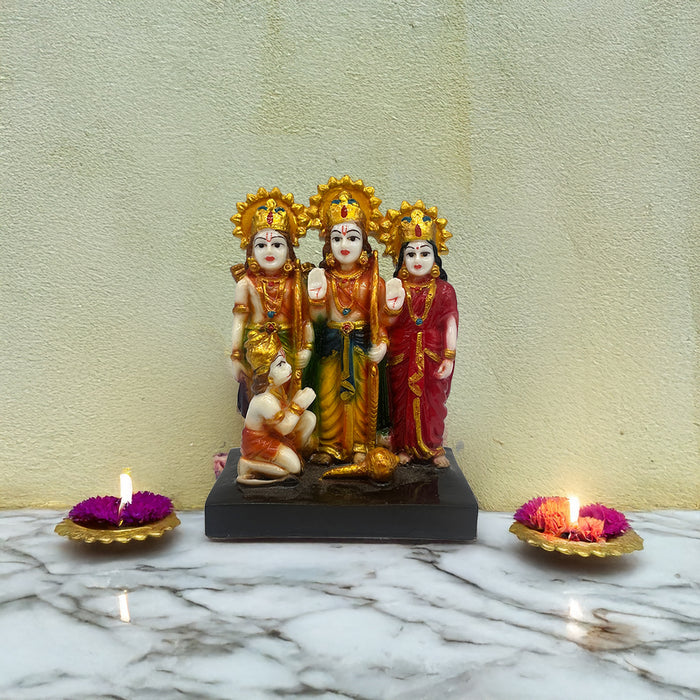 Divine Ram Darbar Idol - Lord Ram, Sita, Lakshman, and Hanuman Statue