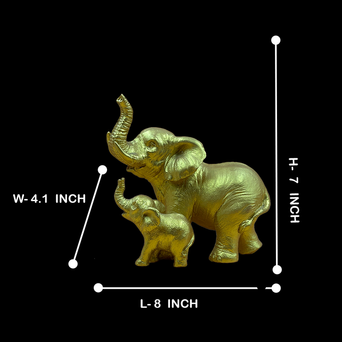 Golden Elephant Figurine Set – A Symbol of Prosperity and Harmony