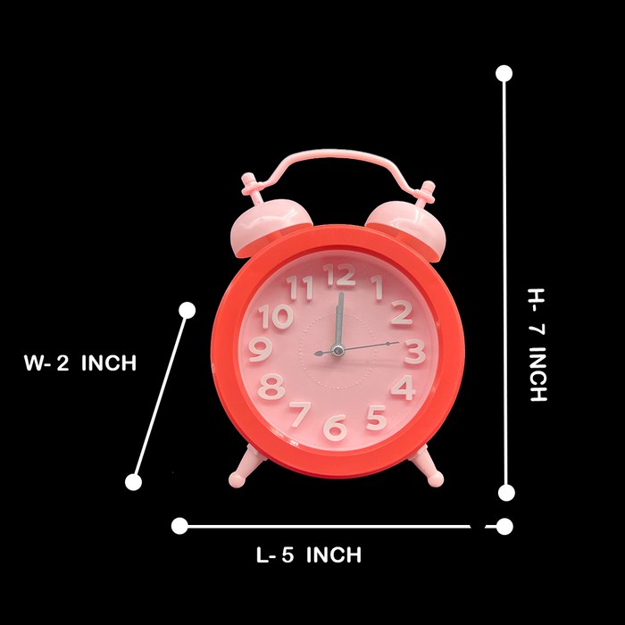 Vintage Pink Twin-Bell Alarm Clock – Retro Chic Design