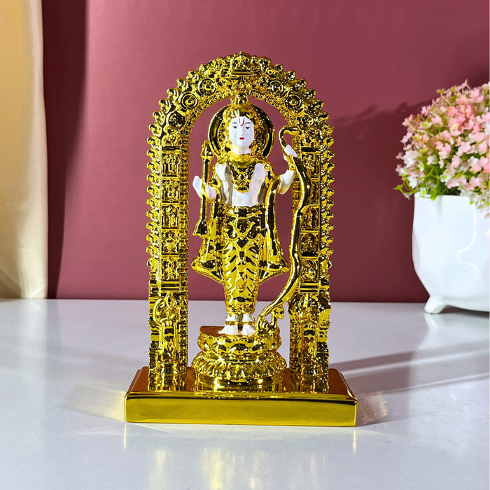 White and Gold Shri Ram Lalla Statue | Divine Resin Baby Lord Ram Idol for Home Temple & Puja Altar | Spiritual Gift (20.5 cm)