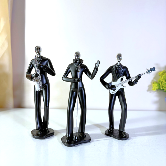 Resin Musical Trio Figurines Set - Premium Handcrafted Showpiece by The Decor Paradise