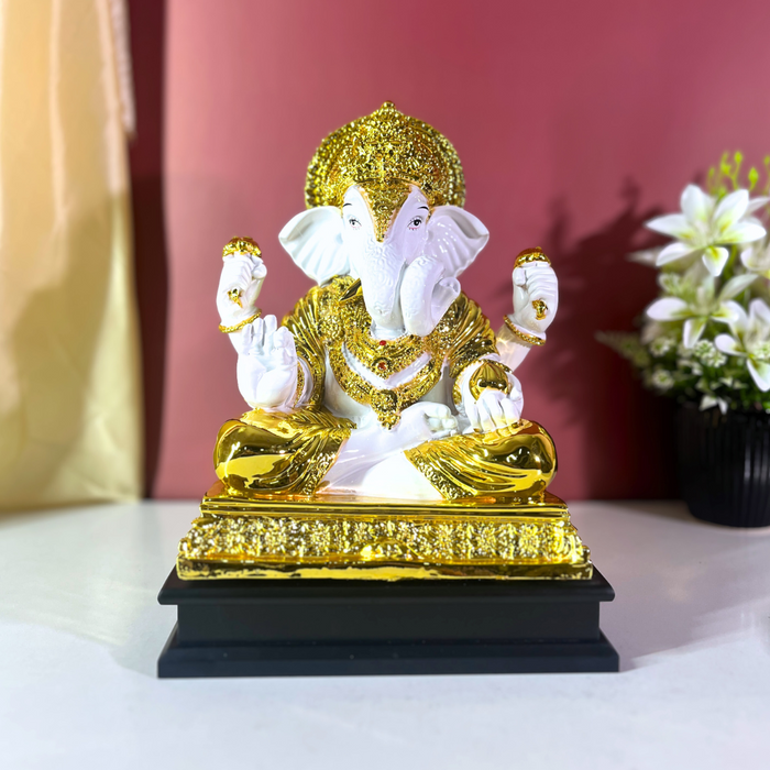Elegant Resin Lord Ganesha Statue for Home & Office | Remover of Obstacles | Spiritual Decor (35cm)