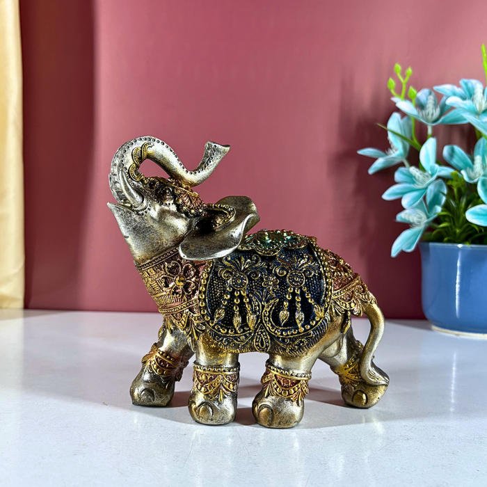Handcrafted Polyresin Decorated Elephant Showpiece | The Decor Paradise
