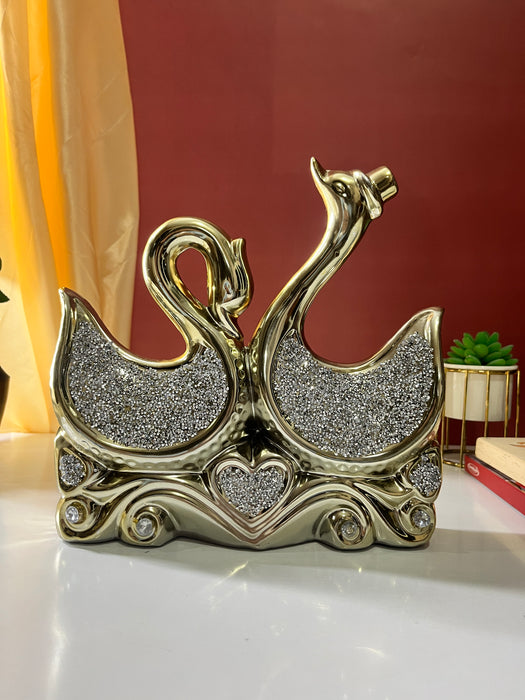 Radiant Golden Swan Pair – The Ultimate Symbol of Elegance and Eternal Love