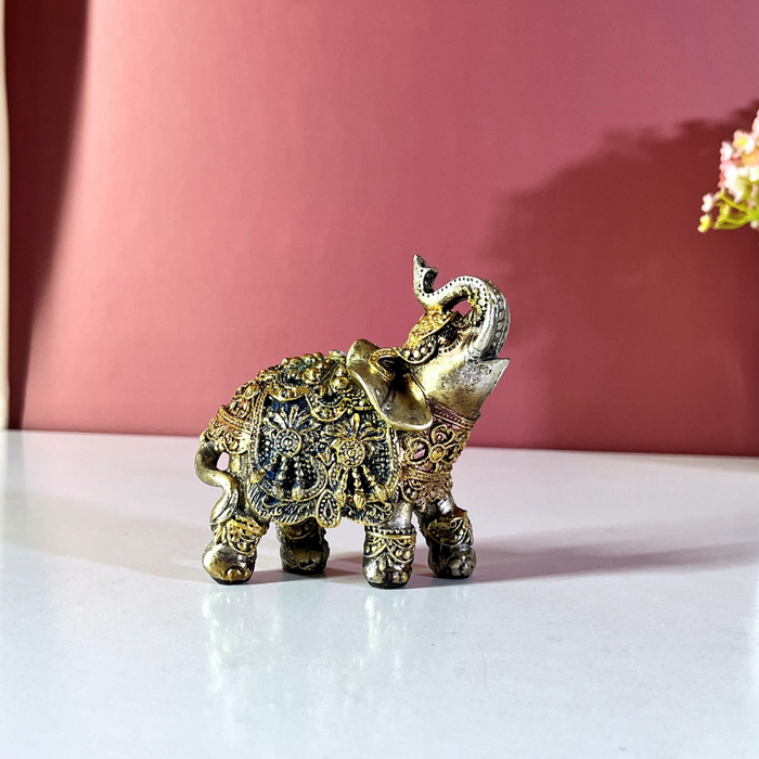 Handcrafted Polyresin Decorated Elephant Showpiece | The Decor Paradise