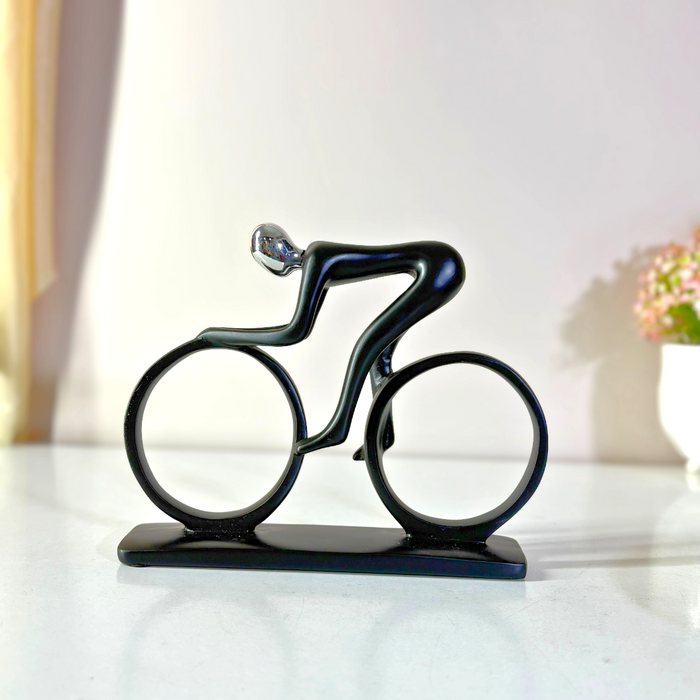 Premium Resin Cyclist Showpiece - Dynamic Sports Figurine by The Decor Paradise