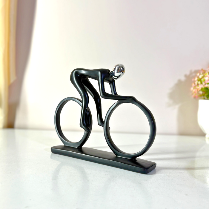 Premium Resin Cyclist Showpiece - Dynamic Sports Figurine by The Decor Paradise