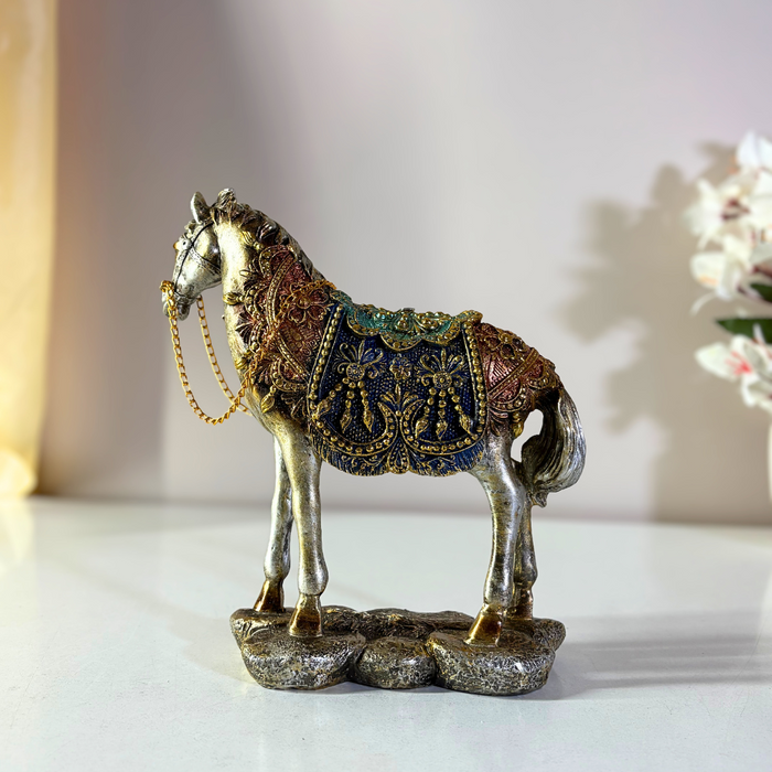 Regal Steed of Rajasthan Polyresin Sculpture | The Decor Paradise