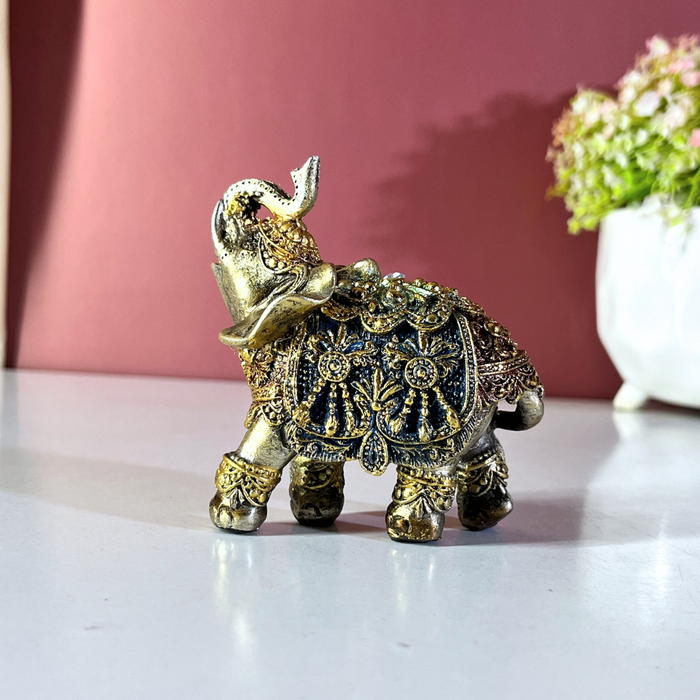 Handcrafted Polyresin Decorated Elephant Showpiece | The Decor Paradise