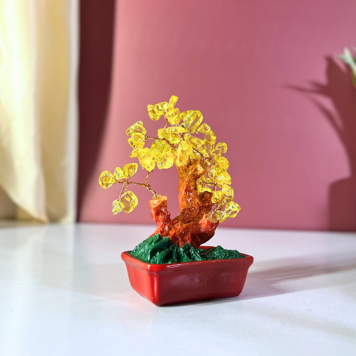 The Decor Paradise Citrine Crystal Tree for Wealth & Success | Vastu Feng Shui Money Tree for Good Luck, Abundance | Home & Office Decor (15 cm)