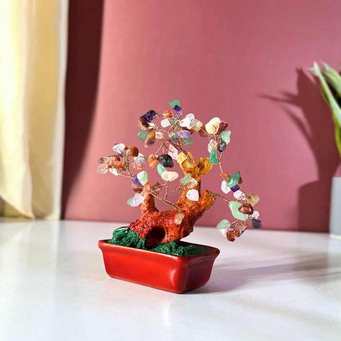 The Decor Paradise Multicolor Crystal Tree for Vastu & Positive Energy | Feng Shui Money Tree for Good Luck, Wealth & Home Decor (15 cm)