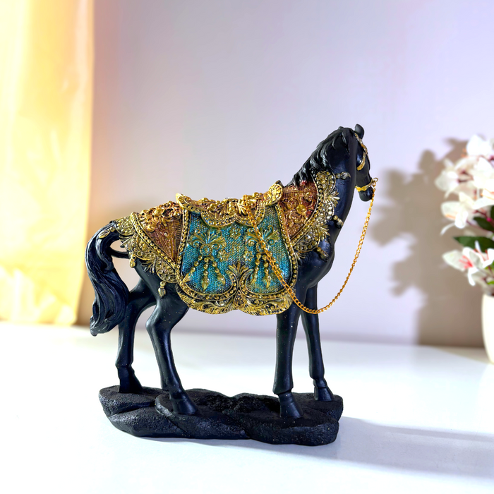 Rajasthani Traditional Polyresin Horse Statue – Luxe Home Accent by The Decor Paradise
