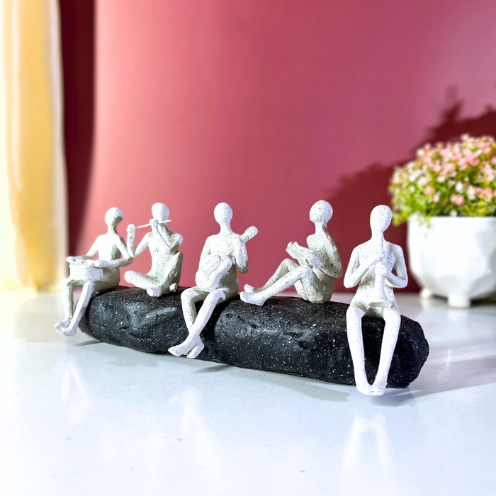 Resin Musicians Quintet Showpiece Set – Handcrafted Musical Figurines by The Decor Paradise