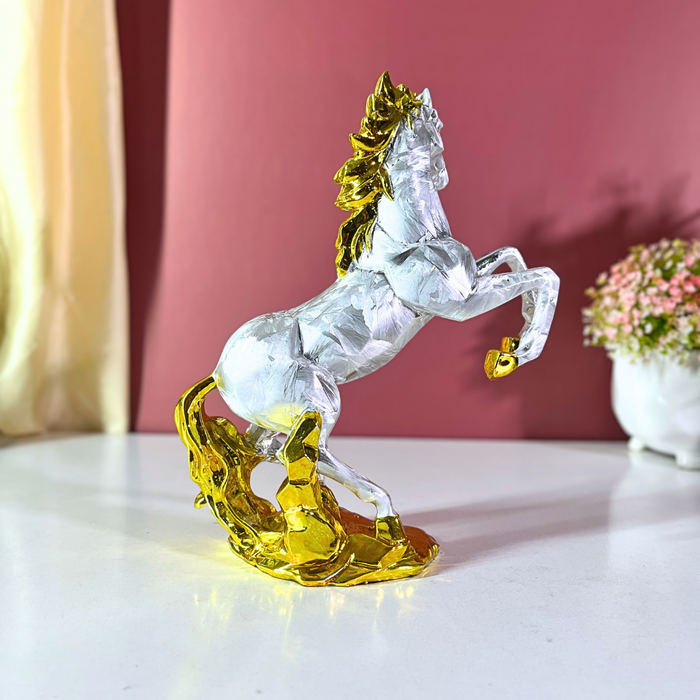 Premium Silver Metallic Rearing Horse Statue Polyresin Online India | The Decor Paradise
