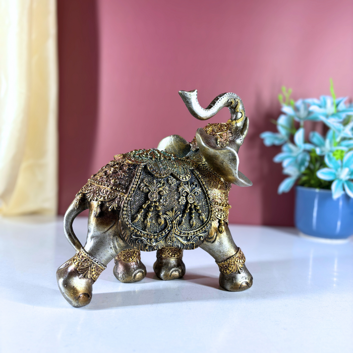 Regal Rajasthani Polyresin Elephant – Hand painted Ethnic Showpiece