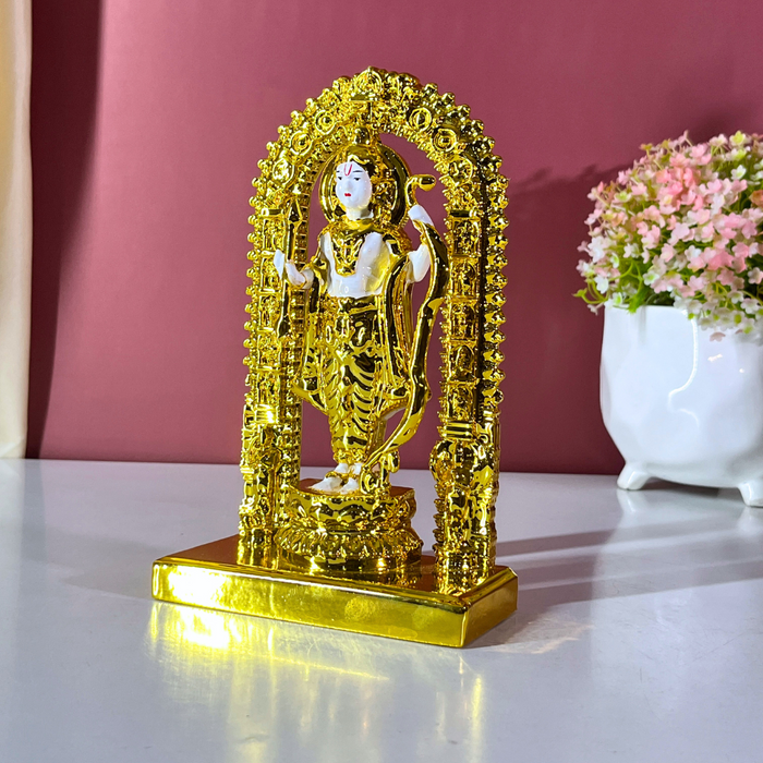 White and Gold Shri Ram Lalla Statue | Divine Resin Baby Lord Ram Idol for Home Temple & Puja Altar | Spiritual Gift (20.5 cm)