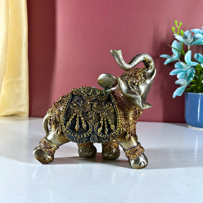 Handcrafted Polyresin Decorated Elephant Showpiece | The Decor Paradise