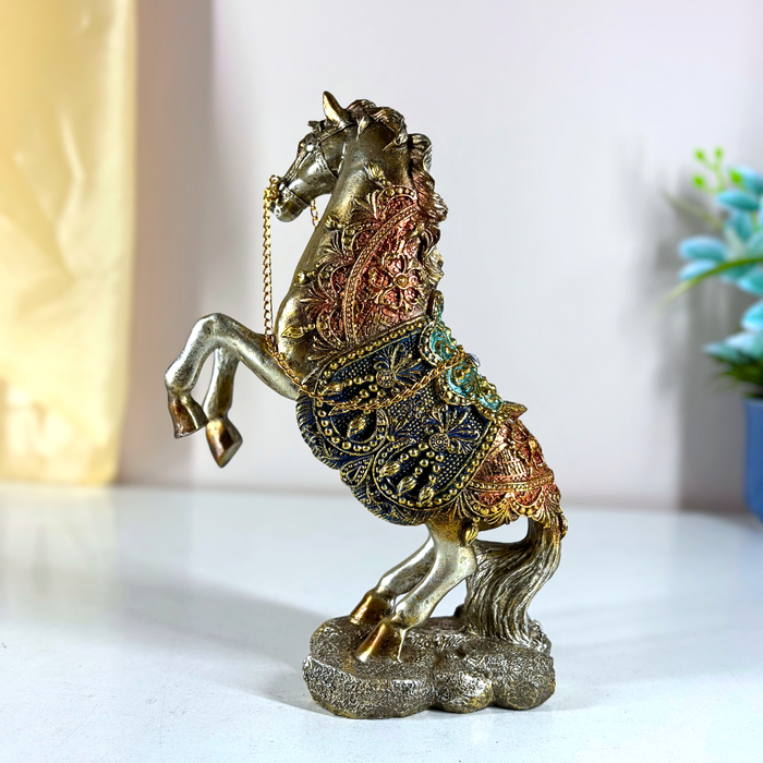 Imperial Stallion Polyresin Sculpture – Luxe Horse Décor by The Decor Paradise