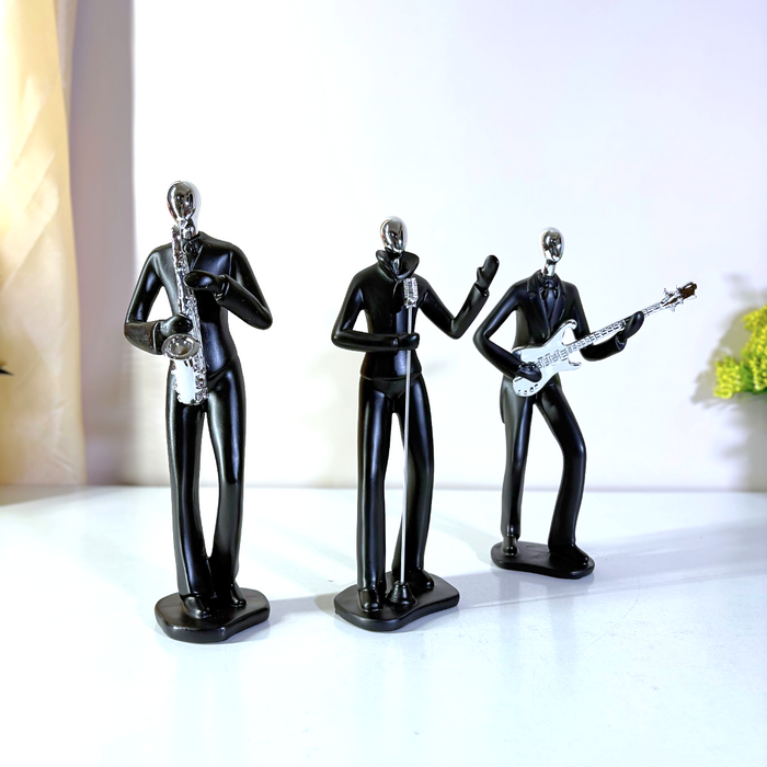 Resin Musical Trio Figurines Set - Premium Handcrafted Showpiece by The Decor Paradise