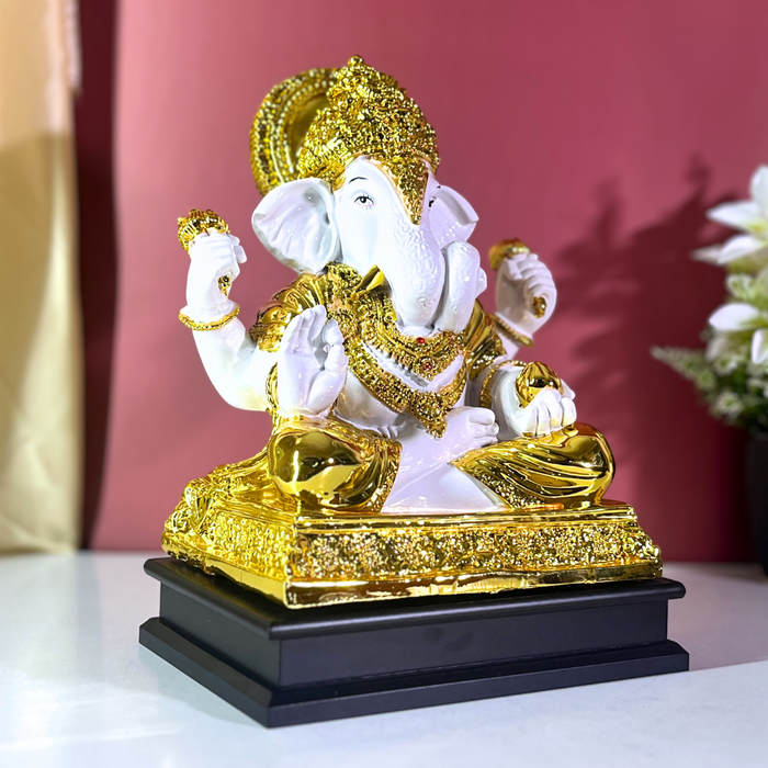 Elegant Resin Lord Ganesha Statue for Home & Office | Remover of Obstacles | Spiritual Decor (35cm)