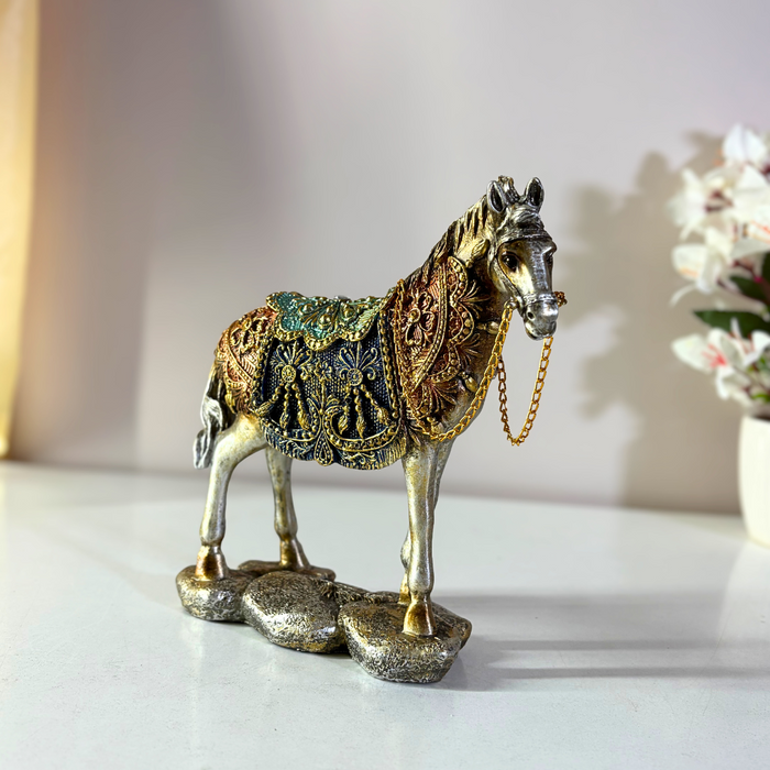 Regal Steed of Rajasthan Polyresin Sculpture | The Decor Paradise
