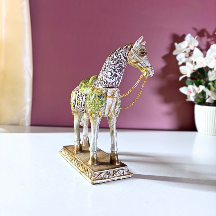 Gilded Maharaja Parade Horse – Luxe Polyresin Accent by The Decor Paradise