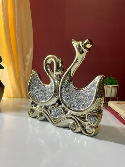 Radiant Golden Swan Pair – The Ultimate Symbol of Elegance and Eternal Love