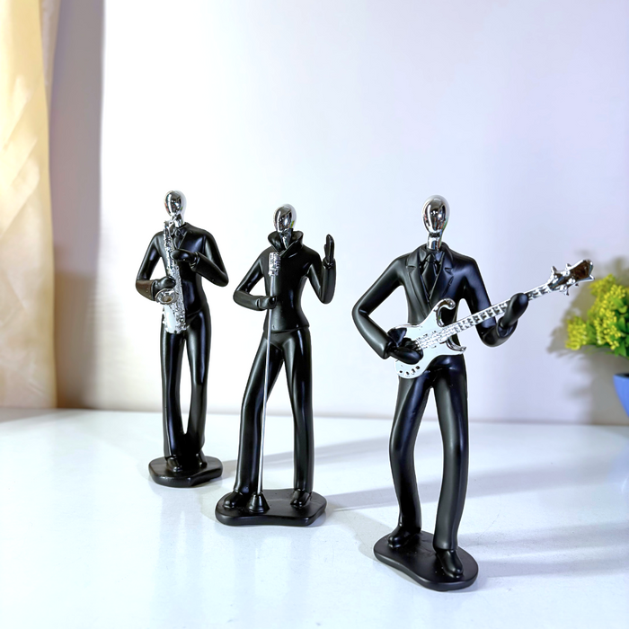 Resin Musical Trio Figurines Set - Premium Handcrafted Showpiece by The Decor Paradise