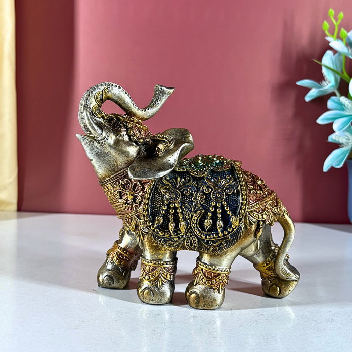 Handcrafted Polyresin Decorated Elephant Showpiece | The Decor Paradise