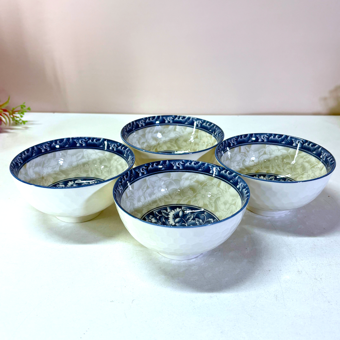Chinoiserie Blue & White Ceramic Bowl Set of 4 Online India | The Decor Paradise