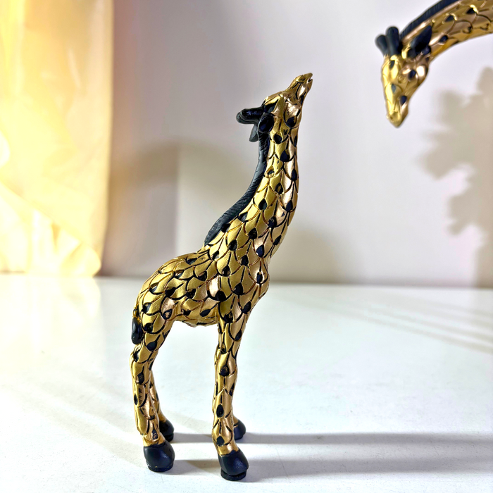 Premium Gold Finish Giraffe Figurine Set of 2