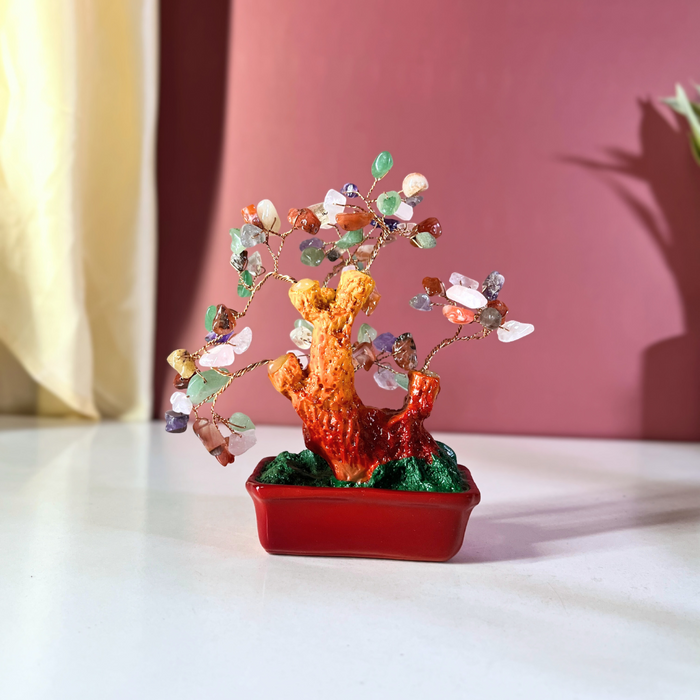 The Decor Paradise Multicolor Crystal Tree for Vastu & Positive Energy | Feng Shui Money Tree for Good Luck, Wealth & Home Decor (15 cm)
