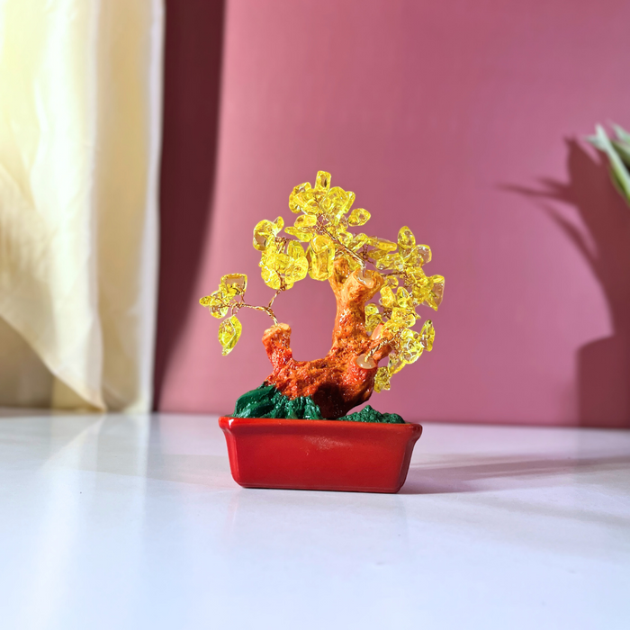 The Decor Paradise Citrine Crystal Tree for Wealth & Success | Vastu Feng Shui Money Tree for Good Luck, Abundance | Home & Office Decor (15 cm)