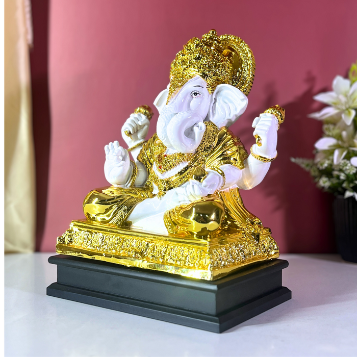 Elegant Resin Lord Ganesha Statue for Home & Office | Remover of Obstacles | Spiritual Decor (35cm)