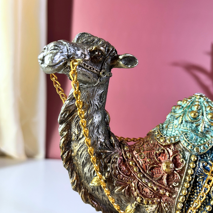 Handcrafted Polyresin Decorated Camel Showpiece | The Decor Paradise