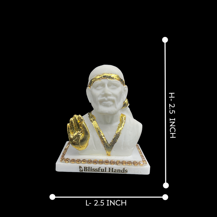 Divine Sai Baba Idol with Golden Accents