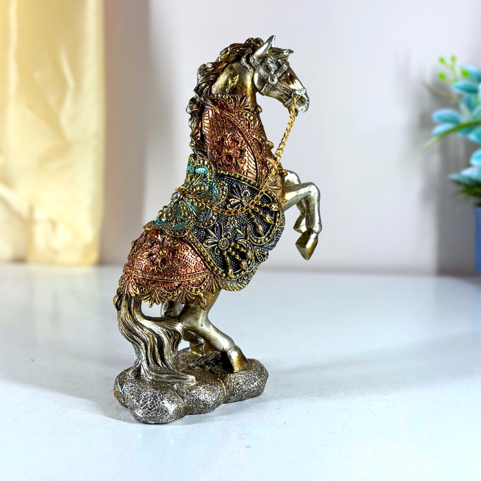 Imperial Stallion Polyresin Sculpture – Luxe Horse Décor by The Decor Paradise