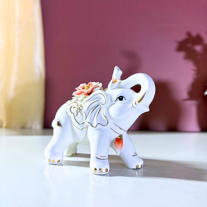Ceramic Fortune Elephant Duo – Premium Décor by The Decor Paradise
