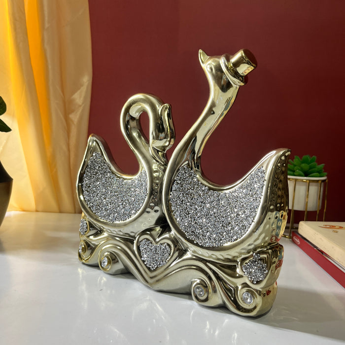 Radiant Golden Swan Pair – The Ultimate Symbol of Elegance and Eternal Love