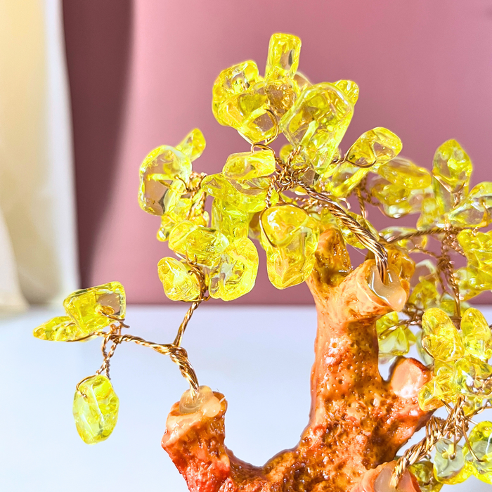 The Decor Paradise Citrine Crystal Tree for Wealth & Success | Vastu Feng Shui Money Tree for Good Luck, Abundance | Home & Office Decor (15 cm)