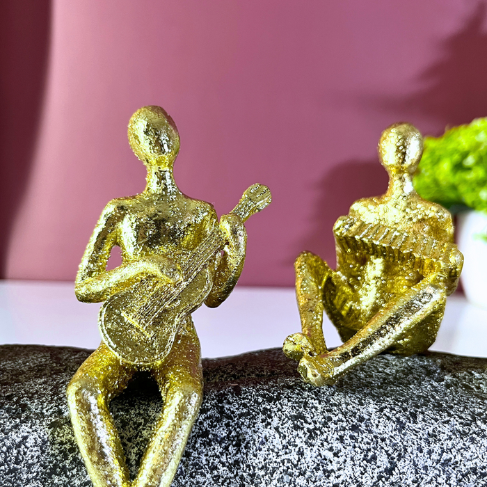 Golden Resin Musicians Quintet Showpiece Set | The Decor Paradise