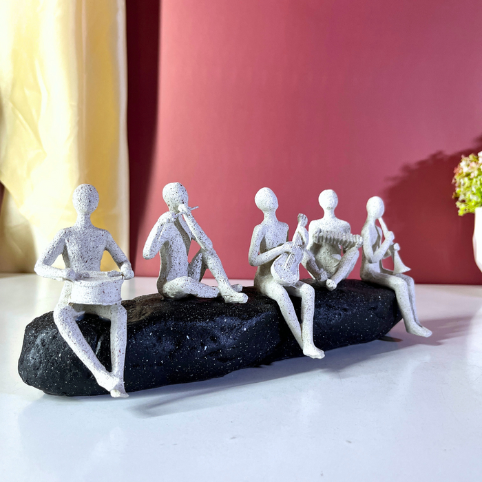 Resin Musicians Quintet Showpiece Set – Handcrafted Musical Figurines by The Decor Paradise