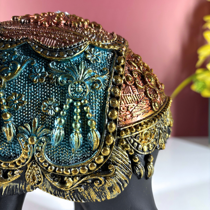 Opulent Rajasthani Polyresin Elephant Sculpture – Luxe Home Accent
