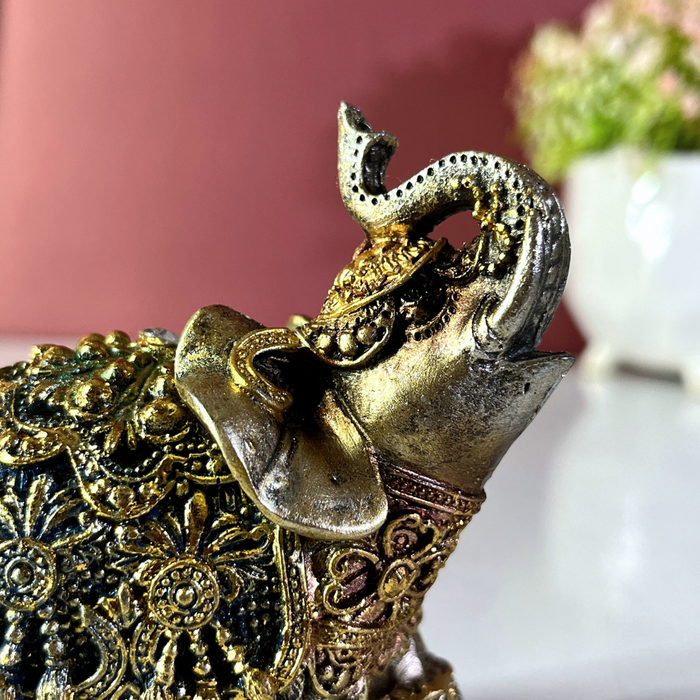 Handcrafted Polyresin Decorated Elephant Showpiece | The Decor Paradise